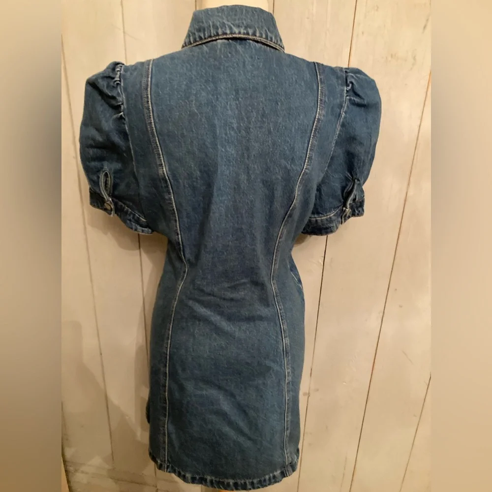 Blanknyc‎ Walk In The Park Blue Denim Snap Shirt Mini Dress Size Large New